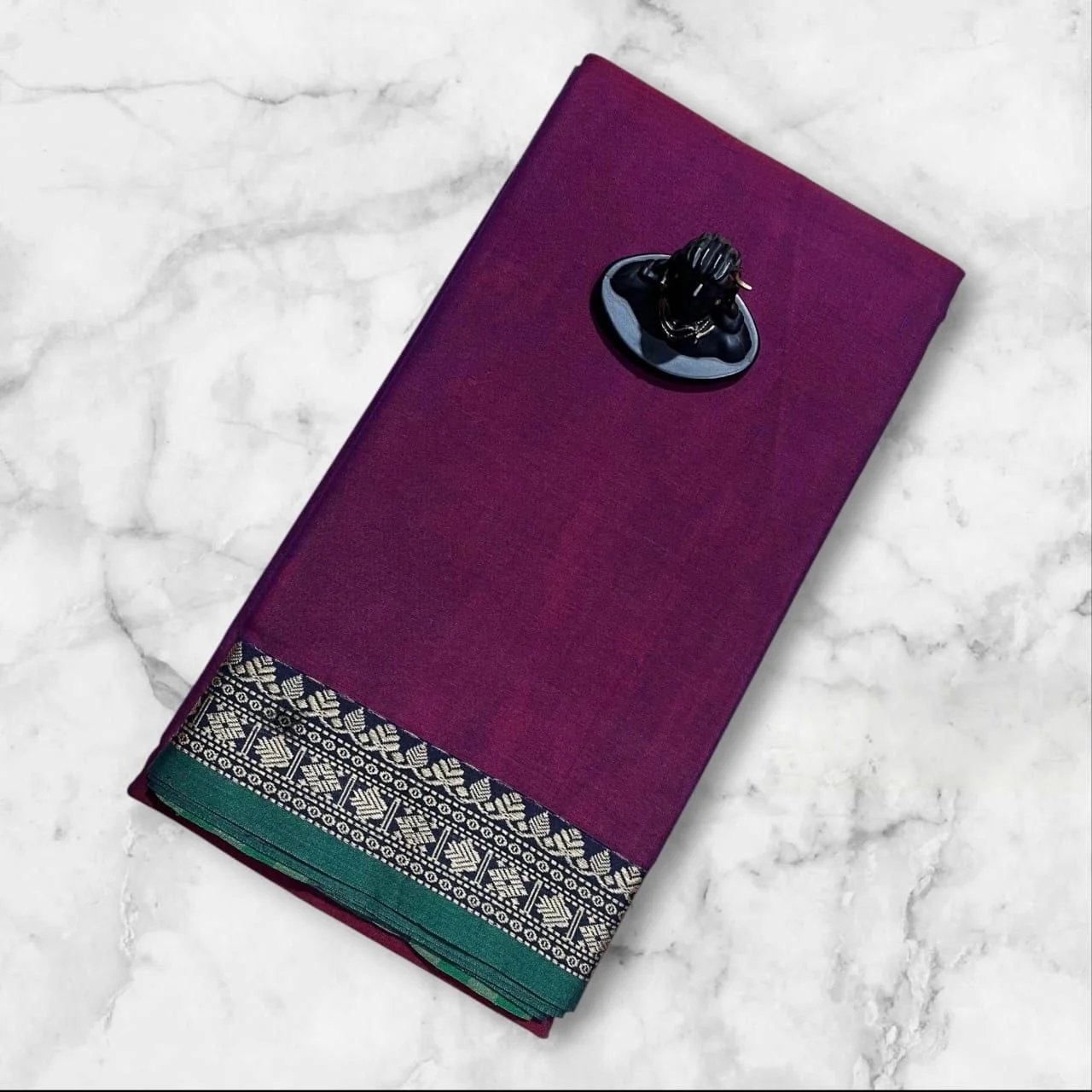 Narayanapet Sindoor Border Saree - Dusty Rose Pink
